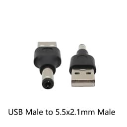 1/2/5Pcs 5.5*2.1mm Female Jack Socket to USB 2.0 Type A Male Plug DC Connector 5V Power Plugs Adapter for Laptop