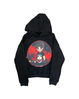 Men Gothic Horror Print Zip Up Hoodie Dark Anime Face Graphic Sweatshirt Y2K Harajuku Streetwear Outerwear Casual Black Tops