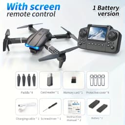 2026 Upgraded E99 PRO MAX Foldable Drone with Dual Camera 4K HD, Screen Remote Control, 2 Batteries 40Min Flight Time, One Key Return, LED Lights, Mini RC Quadcopter for Adults Beginners, Black Friday Christmas Gift