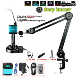 NICE-Power 48MP 4K Digital Microscope,Ultra High Resolution HDMI USB Microscope Camera 150X Lens for Industrial QC PCB Soldering
