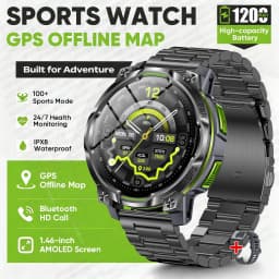 Men Military Built-in GPS Smart Watch Offline Map Navigation 1200mAh Battery Altimeter Compass Sports Watch For iOS Android 2026