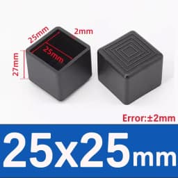 Black Square Silicone Chair Leg Caps PVC Soft Rubber Pipe Sleeve Tube Cap Non-slip Table Foot Dust Cover 10x10mm-45x75mm