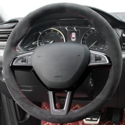 Anti-Slip Genuine Leather Suede Braid Car Steering Wheel Cover For Skoda Citigo Roomster Fabia Octavia Superb Karoq Rapid