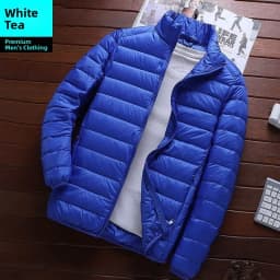 Men's Winter Lightweight down Cotton Jacket Short Casual Stand Collar Warm Top Dad's Cotton Coat Outerwear Slim Fit Style