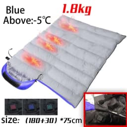 Heated Down Cotton Sleeping Bags USB Power Supply Backpacking Lightweight Waterproof Gear Equipment for Outdoor Travel Hiking