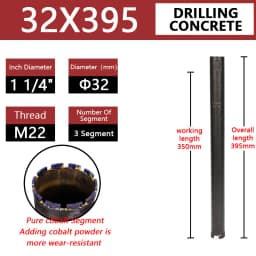 LAANCI Diamond Core Drill Bit Reinforced Concrete Drill Bit Diameter Range 25-200mm Total Length 400mm For Drilling On Concrete