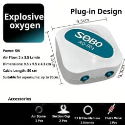 Aquarium Oxygen Air Pump Fish Tank Adjustable Air Volume High Power Oxygenator Air Compressor Aerator 220v