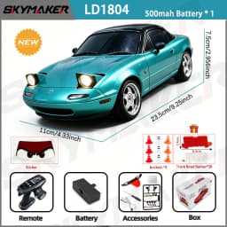 LDRC Upgraded LD1804 1:18 MX-5 RWD RC Drift Car Gyro Stabilization LED Headlight Funny Tongue 2.4G Remote Control Toy Car Gift