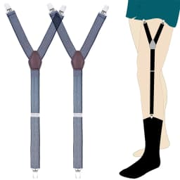 1 Pair Men Shirt Stay Adjustable Shirts Holder Y Shape Leg Thigh Suspender with Non-slip Locking Clips Men Tucker Garters Strap