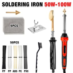 Pro Plastic Repair Soldering Iron 220V/110V for Car Bumper & Damaged Plastic Temperature Adjustable Include PP/PE/ABS/PVC Solder