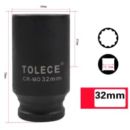 1/2 inch Torx Socket Wrench Head Metric Air Pneumatic Socket Wrench Head 8-41mm Standard Durable Car Auto Truck Repair Tools