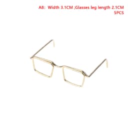 5PCS Miniature Eyeglasses Metal Round Frame Lensless Eyewear Toy Retro Doll Glasses DIY Doll Dressing Accessories Spectacles