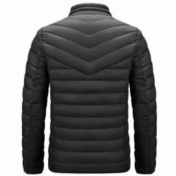 Men Stand Collar Parkas Men Faux Down Padded Jacket Men Lightweight Warm Winter Parkas Men Windproof Solid Color Warm Parkas