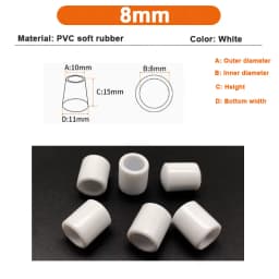 2.5/3/3.5/4/5/6/7/8/10mm PVC Round End Cap Cover Screw Thread Hook Cover Soft Plastic Caps Coat Hanger Anti Protective Sleeve