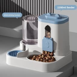 Automatic Cat Feeder Water Dispenser Set, 2 In 1 Tilted Automatic Pet Food And Water Feeder Gravity Food Feeder and Waterer
