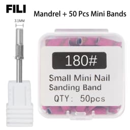 50Pcs 3.1MM Small Sanding Bands With Shaft Set For Dead Skin Calluses Nail Polishing Mini Sandband Nail Drill Bits Manicure Tool