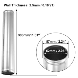 UXCELL OD 38mm 51mm 57mm 63mm 89mm Length 300mm Aluminum Alloy Tube Intercooler Pipe Straight Air Intake Tube for Car