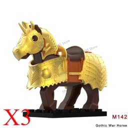 Medieval Military Castle Black Hawk Knight Building Blocks Gothic Cavalry Armor Shield Axe Soldier Figure Accessories Bricks Toy