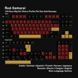 Red Samurai Mechanical Keyboard GMK Keycap Spanish French Russian Arabic Japanese Abnt2 Korean German Cherry Profile PBT Keycaps
