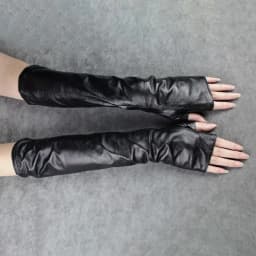 [EAM] Women Black Long Elegant Gloves New Pu Leather Personality   Fashion Tide All-match Spring Autumn 2026 1DH1981