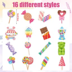 500Pcs Candy Party Sticker Roll -Cute Dessert Decal for Gift Laptop Bottle Scrapbooking Luggage Computer Envelope Decor for Kids