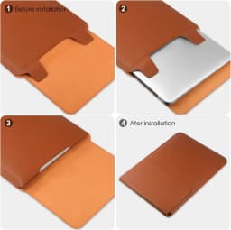 Adjustable Stand Leather Laptop Sleeve Case Bag for Macbook Air 13 14 15 16 Inch M5 M4 M3 M2 Chip Mac Book Pro Mouse Pad Cover