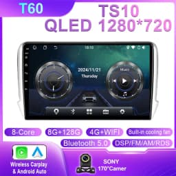 Android Car For Peugeot 2008 208 2012 - 2018 Multimedia Player Navigation GPS Carplay QLED Touch Screen Auto Stereo WIFI No 2din