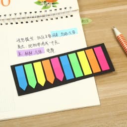 200 Sheets Color Stickers Transparent Fluorescent Index Tabs Flags Sticky Note Page Bookmark School Office Supplies Stationery