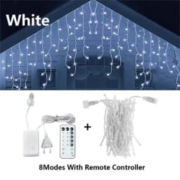 Remote Icicle String Lights LED Fairy Lights Garland For New Year Party Wedding Garden Terrace Christmas Decoration Lamps