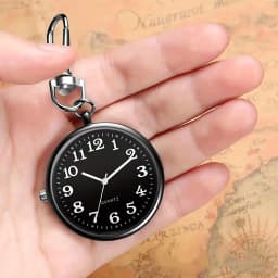 New Tiny Cute Quartz Pocket Watch with Keyring Minimalist Quartz Nurse Watch for Women Men Doctor Student Vintage Pendant Watch