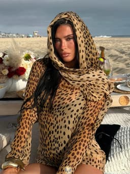 Vintage Women's Leopard Printed See Through Short Dress Scarf Collar Full Sleeve Female Dresses 2026 Summer Lady Vacation Robes