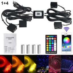 RGBW 1/2/4/6/8 split machine 2400x household car roof starry sky light kit roof fiber optic ceiling