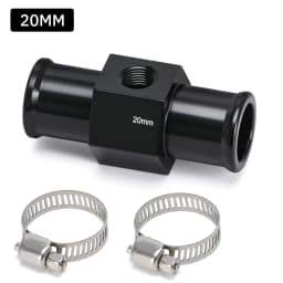 Black Water Temp Gauge Radiator Temperature Water Temp Joint Pipe Sensor 18MM 20MM 22MM 24MM Hose Adapter