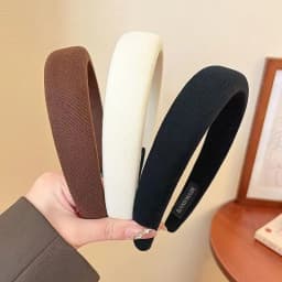 Wild Solid Color Sponge Headband for Women Fashion Girl Wash Face Wide Edge Simple Hair Band