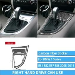 For BMW E81 E82 E87 E88 1 Series Interior Accessories 2008-2013 Gear Shift Knob Dashboard AC Outlet Carbon Fiber Cover Stickers