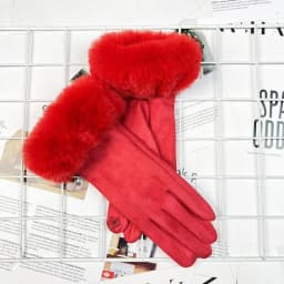 Winter Women Keep Warm Plus Velvet Touch Screen Thicken Plush Wrist Suede Gloves Solid Simple Elegant Soft Drive Cycling
