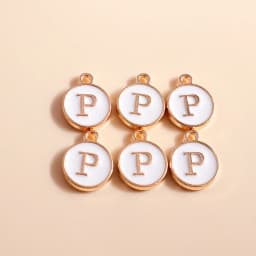 10pcs Cute Mini White Alphabet 26 Letters Charms Pendants for DIY Name Jewelry Necklace Bracelet Earrings Happy Birthday Gifts