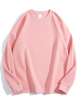 Streamgirl Cotton Basic Sweatshirt Women Oversized Yellow Pullovers Loose Casual Tops Spring Colorful Sweatshirts Women Pink