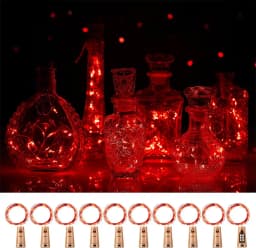 20 LED 10 Packs Wine Bottle Lights Copper Wire Fairy String Light Warm White Bottle Stopper Atmosphere Lamp for Xmas Holiday