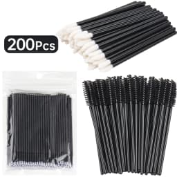 200pcs Eyelash Extension Supplies Set Disposable Lash Spoolies Brushes Eyelashes Micro Brush Mascara Wand Lipstick Applicator