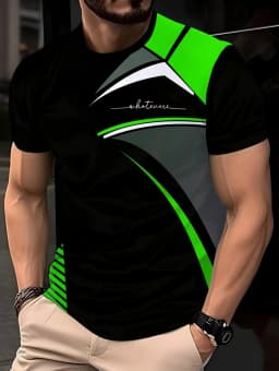 Men's Plus Size Short Sleeve T-Shirts 3D Irregular Graphic Printing Soft Comfortable Daily Wear for Sports Fitness Man's T-Shirt