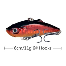 1pcs VIB Vibration Fishing Lure 6cm 11g Long Casting Rattlin Iscas Artificial Wobbler Plastic Hard Bait All Swimming Carp Tackle