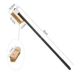 Pizza Oven Brush Copper Stove Brush Bristle Brass Wood Long Handle Grill Cleaning Oven Brush for Small Oven Kitchen Tool