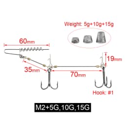 Spinpoler Multi-Depth Pike Stinger Rigs Fishing Hook #6 #1/0 #2/0 With Sinker Weight 5g 7g 10g 15g 20g Systerm Kit For Swimbait