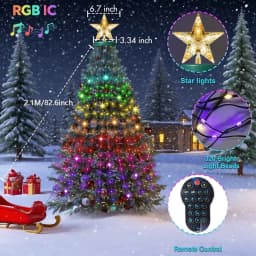 Smart Christmas Tree Light 400 LED String Light with APP Remote Control DIY Text Pattern Music Sync for Christmas Holiday Decor
