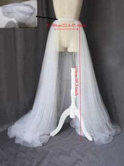 1pc Strapless White Elastic Slim Waist Party Dress, Detachable Train Skirt For Bridal
