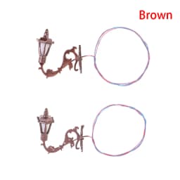 2pc Antique 1:12 Dollhouse Lamp Wall Light DIY Model Decor Toy Dollhouse Accessories Garden Yard Chandelier Sand Table Led Light