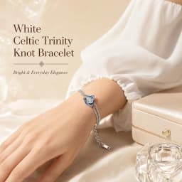 Colorful Crystal Celtic knot Bracelet Heart Zircon Trinity Knot Triquetra Double Chain Bracelets Irish Jewelry for Women