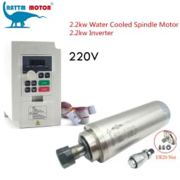 【EU/US】CNC Milling Spindle 2.2kw ER20 Water Cooled Spindle 4 Bearings 24000rpm & 2.2kw VFD Inverter 220V & 80mm Clamp & 80W Pump