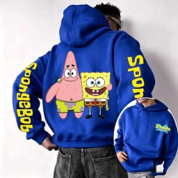 SpongeBob SquarePants and Patrick Star Cartoon Anime 2026 New Spring and Autumn Men's and Women's Fashion Hooded Sports Hoodies